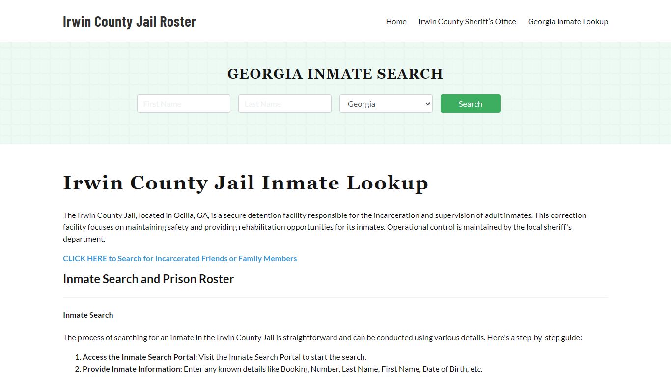Georgia Inmate Search, Jail Rosters
